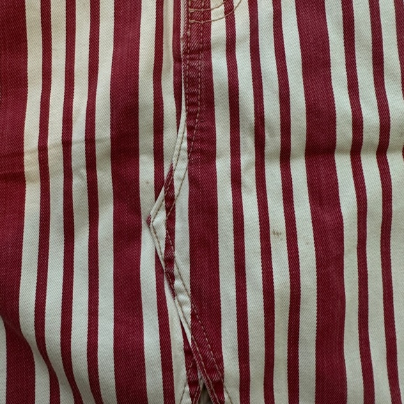 Free People Denim Striped Skirt Red/Cream Size 26 - Picture 5 of 8
